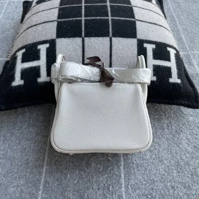 MINI LINDY 20 CLEMENCE LEATHER PEARL GREY WITH PALLADIUM HARDWARE (PHW) - 3