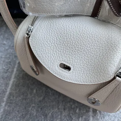 MINI LINDY 20 CLEMENCE LEATHER PEARL GREY WITH PALLADIUM HARDWARE (PHW) - 4