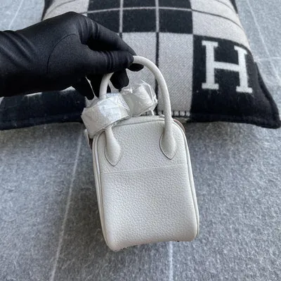 MINI LINDY 20 CLEMENCE LEATHER PEARL GREY WITH PALLADIUM HARDWARE (PHW) - 5