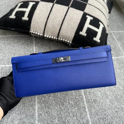 KELLY CUT EPSOM LEATHER BLEU ELECTRIC WITH PALLADIUM HARDWARE (PHW) - 2