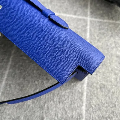 KELLY CUT EPSOM LEATHER BLEU ELECTRIC WITH PALLADIUM HARDWARE (PHW) - 5