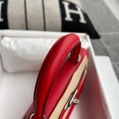 KELLY 25 EPSOM LEATHER ROUGE DE COEUR WITH PALLADIUM HARDWARE (PHW) - 5