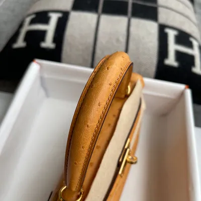 KELLY 25 OSTRICH LEATHER CHAI WITH GOLD HARDWARE (GHW) - 5