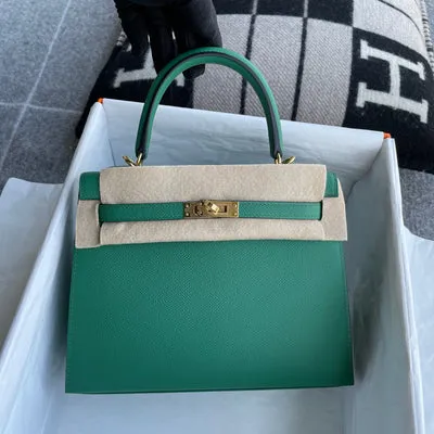 KELLY 25 EPSOM LEATHER MALACHIT WITH GOLD HARDWARE (GHW) - 2