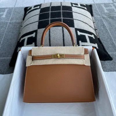 KELLY 25 EPSOM LEATHER GOLD WITH GOLD HARDWARE (GHW) - 1