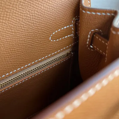 KELLY 25 EPSOM LEATHER GOLD WITH GOLD HARDWARE (GHW) - 3