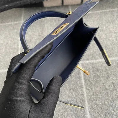 MINI KELLY II (20) EPSOM LEATHER BLEU ENCRE WITH GOLD HARDWARE (GHW) - 5