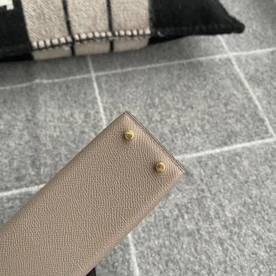 MINI KELLY II (20) EPSOM LEATHER GRIS ASPHALTE WITH GOLD HARDWARE (GHW) - 8