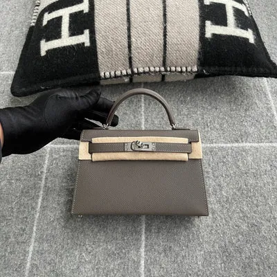MINI KELLY II (20) EPSOM LEATHER ETAIN WITH PALLADIUM HARDWARE (PHW) - 1