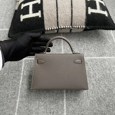 MINI KELLY II (20) EPSOM LEATHER ETAIN WITH PALLADIUM HARDWARE (PHW) - 3