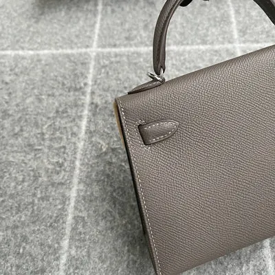 MINI KELLY II (20) EPSOM LEATHER ETAIN WITH PALLADIUM HARDWARE (PHW) - 6