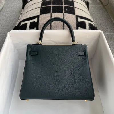 KELLY 25 TOGO LEATHER VERT CYPRES WITH GOLD HARDWARE (GHW) - 2