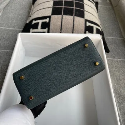 KELLY 25 TOGO LEATHER VERT CYPRES WITH GOLD HARDWARE (GHW) - 7