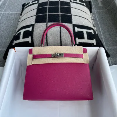 KELLY 25 EPSOM LEATHER ROSE PURPLE WITH PALLADIUM HARDWARE (PHW) - 1