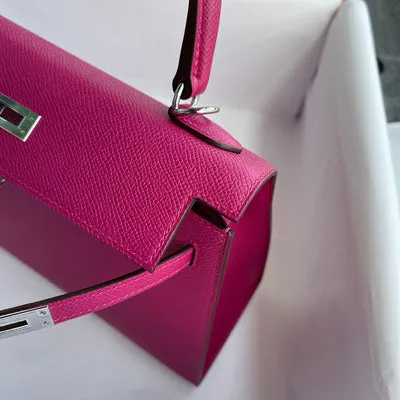 KELLY 25 EPSOM LEATHER ROSE PURPLE WITH PALLADIUM HARDWARE (PHW) - 7