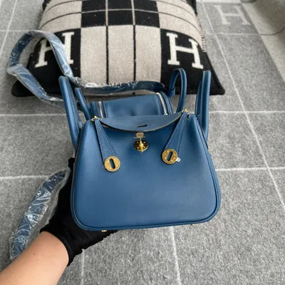 MINI LINDY 20 SWIFT LEATHER BLEU FRANCE WITH GOLD HARDWARE (GHW) - 1