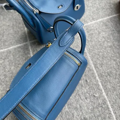 MINI LINDY 20 SWIFT LEATHER BLEU FRANCE WITH GOLD HARDWARE (GHW) - 4