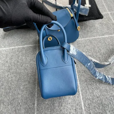 MINI LINDY 20 SWIFT LEATHER BLEU FRANCE WITH PALLADIUM HARDWARE (PHW) - 3