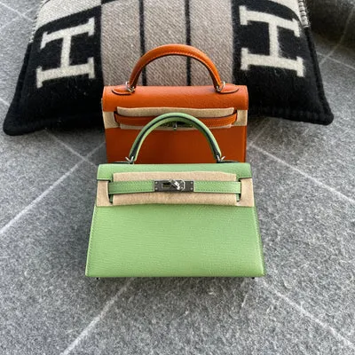 MINI KELLY II (20) CHEVRE LEATHER VERT CRIQUET WITH PALLADIUM HARDWARE (PHW) - 1