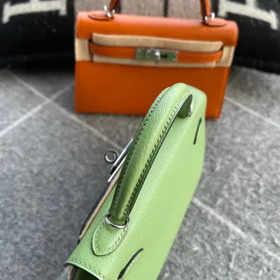 MINI KELLY II (20) CHEVRE LEATHER VERT CRIQUET WITH PALLADIUM HARDWARE (PHW) - 5