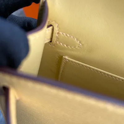MINI KELLY II (20) CHEVRE LEATHER JAUNE POUSSIN WITH PALLADIUM HARDWARE (PHW) - 4