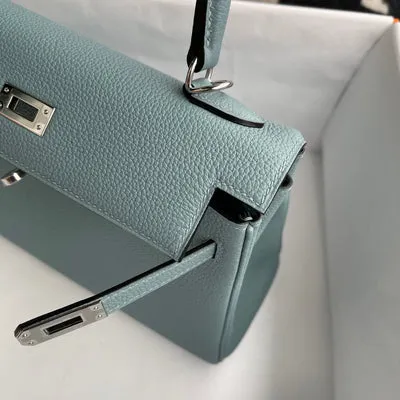 KELLY 25 TOGO LEATHER BLEU CIEL WITH PALLADIUM HARDWARE (PHW) - 5