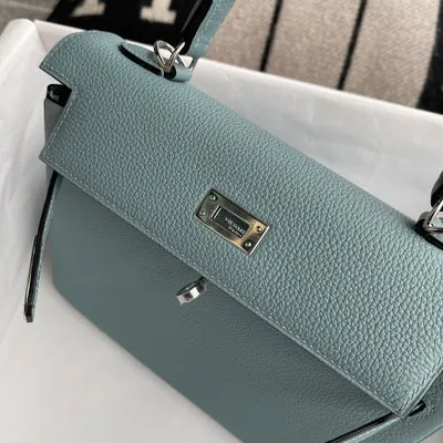 KELLY 25 TOGO LEATHER BLEU CIEL WITH PALLADIUM HARDWARE (PHW) - 3