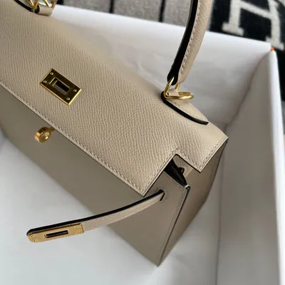KELLY 25 EPSOM LEATHER TRENCH WITH GOLD HARDWARE (GHW) - 6