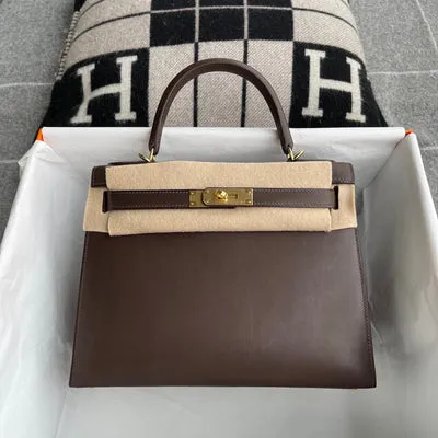 KELLY 28 ROUGE SELLIER BOX CALF LEATHER WITH GOLD HARDWARE (GHW) - 1