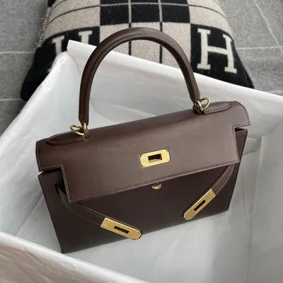 KELLY 28 ROUGE SELLIER BOX CALF LEATHER WITH GOLD HARDWARE (GHW) - 4