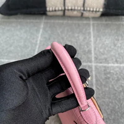MINI KELLY II (20) MATTE MISSISSIPPIENSIS ALLIGATOR LEATHER BUBBLEGUM WITH PALLADIUM HARDWARE (PHW) - 8