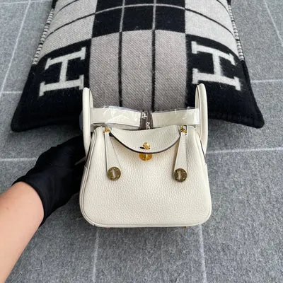 MINI LINDY 20 CLEMENCE LEATHER NATA WITH GOLD HARDWARE (GHW) - 1