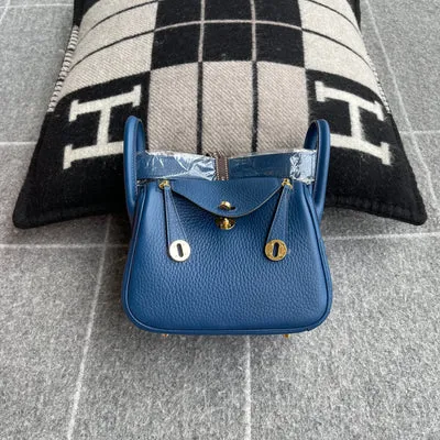 MINI LINDY 20 CLEMENCE LEATHER DEEP BLUE WITH GOLD HARDWARE (GHW) - 1