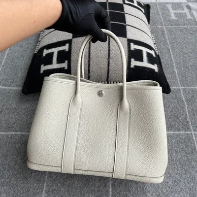 GARDEN PARTY 30 NEGONDA LEATHER GRIS PERLE WITH PALLADIUM HARDWARE (PHW)