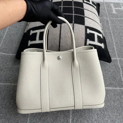 GARDEN PARTY 30 NEGONDA LEATHER GRIS PERLE WITH PALLADIUM HARDWARE (PHW)