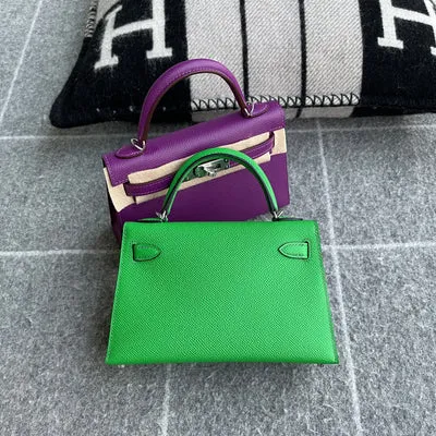 MINI KELLY II (20) EPSOM LEATHER BAMBOO WITH PALLADIUM HARDWARE (PHW) - 2
