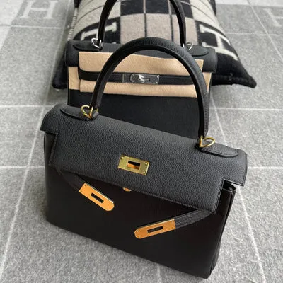 KELLY 28 TOGO LEATHER NOIR (BLACK) WITH GOLD HARDWARE (GHW) - 3