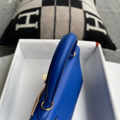 KELLY 25 SWIFT LEATHER BLEU ELECTRIQUE WITH GOLD HARDWARE (GHW) - 7