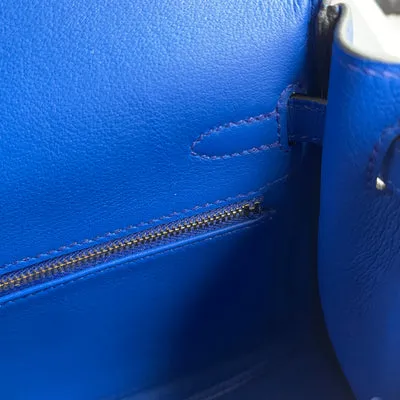 KELLY 25 SWIFT LEATHER BLEU ELECTRIQUE WITH GOLD HARDWARE (GHW) - 4