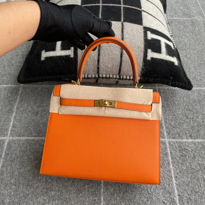 KELLY 25 EPSOM LEATHER FEU WITH GOLD HARDWARE (GHW) - 1