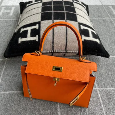KELLY 25 EPSOM LEATHER FEU WITH GOLD HARDWARE (GHW) - 2
