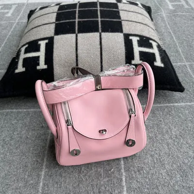 MINI LINDY 20 SWIFT LEATHER ROSE SAKURA WITH PALLADIUM HARDWARE (PHW) - 4