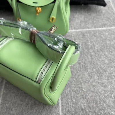 MINI LINDY 20 SWIFT LEATHER VERT CRIQUET WITH PALLADIUM HARDWARE (PHW) - 5