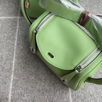 MINI LINDY 20 SWIFT LEATHER VERT CRIQUET WITH PALLADIUM HARDWARE (PHW) - 2