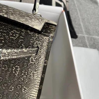 KELLY 25 LIZARD LEATHER OMBRE WITH PALLADIUM HARDWARE (PHW) - 6