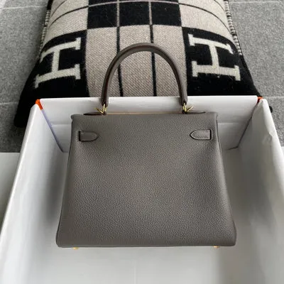 KELLY 25 TOGO LEATHER ETAIN WITH GOLD HARDWARE (GHW) - 2