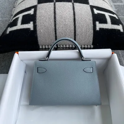 MINI KELLY II (20) EPSOM LEATHER CIEL WITH PALLADIUM HARDWARE (PHW) - 3