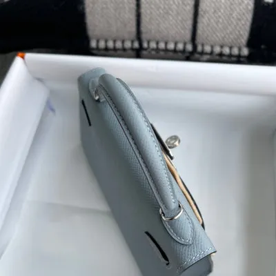 MINI KELLY II (20) EPSOM LEATHER CIEL WITH PALLADIUM HARDWARE (PHW) - 6