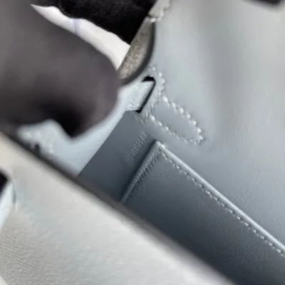MINI KELLY II (20) EPSOM LEATHER CIEL WITH PALLADIUM HARDWARE (PHW) - 4