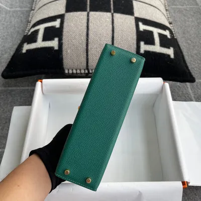 MINI KELLY II (20) EPSOM LEATHER VERT VERTIGO WITH GOLD HARDWARE (GHW) - 7